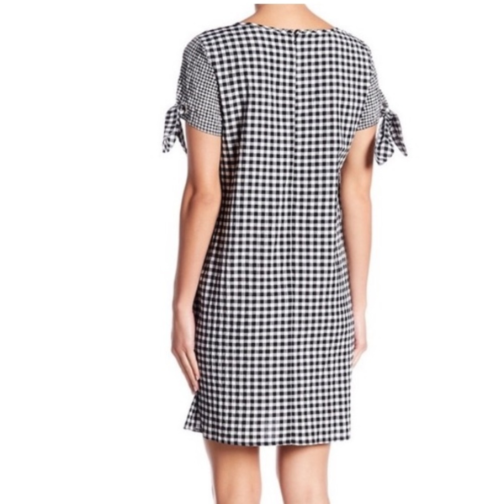 NWT Sharagano Grace Gingham Dress Size 10 Black/White Checkered Classic - Picture 2 of 16